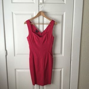 BeBe Pink Fuchsia  Linen Sheath Dress